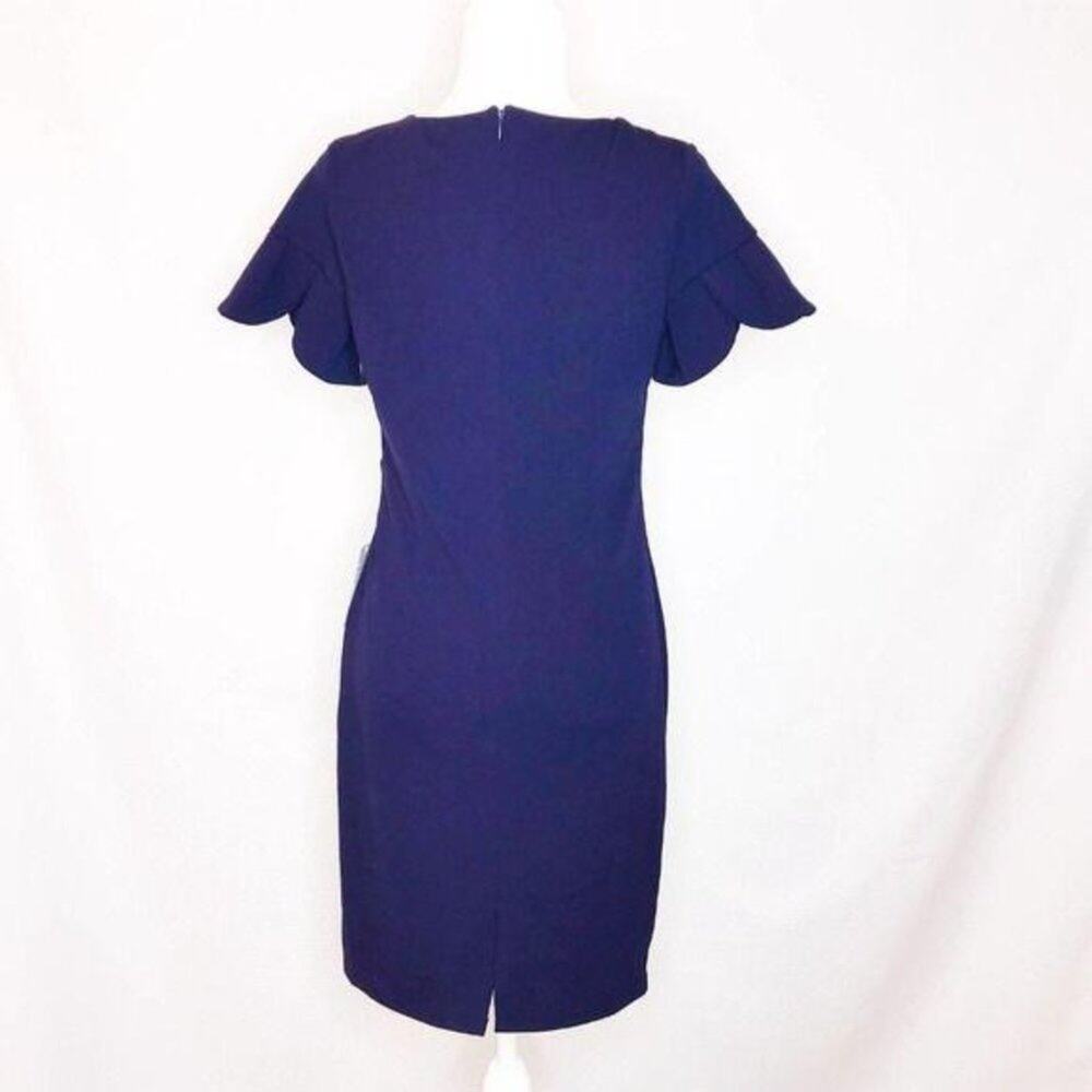 Alexia Admore Navy Blue Surplice V-neck Tulip Sleeve Dress Size Medium - Picture 2 of 8